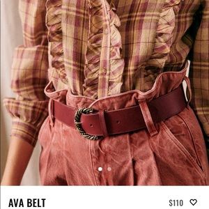 Sezane Ava Belt- Burgundy Sz 90